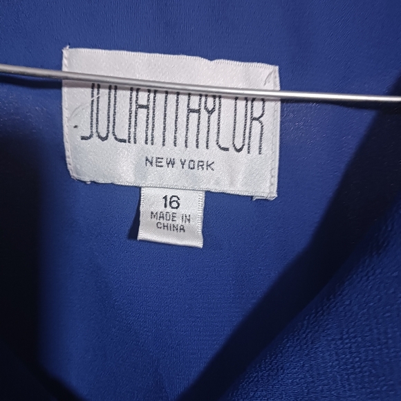 Julian Taylor 90s Y2k Cobalt Blue Chiffon Pleated Button Down Shirt Size… - Picture 4 of 7